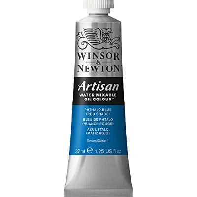 Obrázek Winsor &amp; Newton 1514514 Artisan olejová barva s vodou mísitelná, vysoká koncentrace pigmentu, dobrá krycí schopnost a světlostálost tuba 37 ml, ftalo modrá, červený odstín