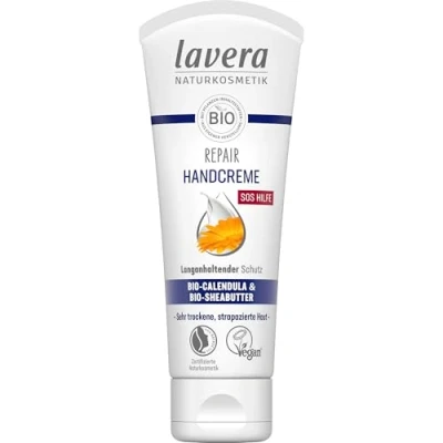 Obrázek lavera Repair krém na ruce certifikovaná přírodní kosmetika veganský bio měsíček a bambucké máslo 75 ml