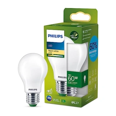 Obrázek Ultra účinná žárovka Philips LED Classic E27 (60 W), matná s teplým bílým světlem, energeticky úsporná dlouhou životností, třída energetické účinnosti A
