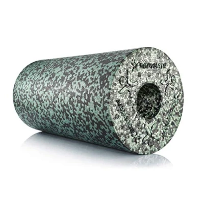 Obrázek BODYMATE Fasciální váleček standardní středně tvrdý s e knihou zdarma Black/Midnight Green 30x15cm