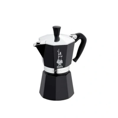 Obrázek Bialetti moka Color: Ikonický kávovar na sporák, dělá pravou italskou kávu, konvice 1 šálek (60 ml), hliník, černá