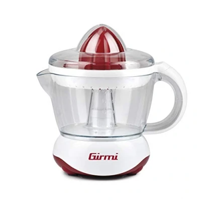 Obrázek Girmi SR02 Elektrische Zitruspresse, 25 W, 700 cc Kapazität, Doppelkegel für kleine und große Früchte, Rot/Weiß.
