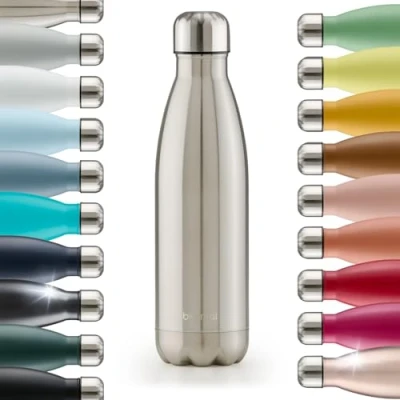 Obrázek Blumtal láhev na pití 500 ml z ušlechtilé oceli neprosakující izolační bez BPA, studená &amp; teplá dvoustěnná insulated Bottle nerezová nerezové
