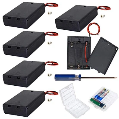Obrázek GTIWUNG 8 ks držáků na baterie, plastový úložný box, držák baterie pro AA 4,5 V, 3 x Mignon, uzavřený kryt s vypínačem, boxy, box