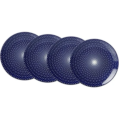 Obrázek Ritzenhoff &amp; Breker Sada talířů na koláče a snídaně Royal Reiko, 4dílná, průměr 21,5 cm, porcelánové nádobí, modro bílá, 21,50 x 2,50 cm