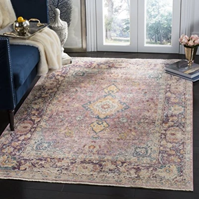 Obrázek SAFAVIEH Traditionell Teppich für Wohnzimmer, Esszimmer, Schlafzimmer Illusion Collection, Kurzer Flor, Lila und Multi, 122 X 183 cm