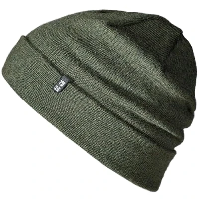 Obrázek Enter the Complex® merino čepice pánská Beanie dámská, 100% vlna, teplá a tenká, dvouvrstvá pletená čepice, Olivová