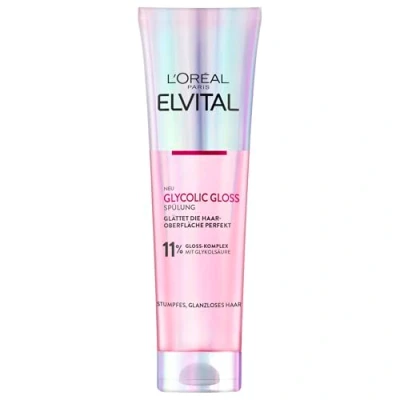 Obrázek L&#039;Oréal Paris Elvital Glycolic Gloss kondicionér pro nelesklé a tupé vlasy, péče o vlasy zdravé ultimativní lesk, regenerace vlasového spreje, s kyselinou glykolovou, 150 ml