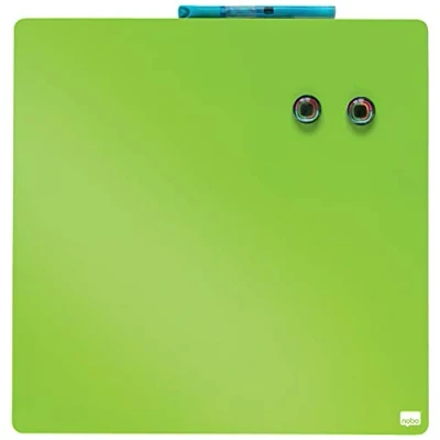 Obrázek Nobo Čtvercová magnetická mini bílá tabule, bez rámu, lze za sucha stírat, snadné čištění, montáž na stěnu, domů/kancelář, 360 x mm, zelená, 1903773
