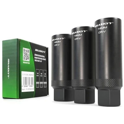 Obrázek Haskyy klíč na zapalovací svíčky, žhavicí svíčka, sada magnetických dvanácti hran 3/8&quot; 14 16 18 mm, 3 ks, nástrčný 12hranné nářadí