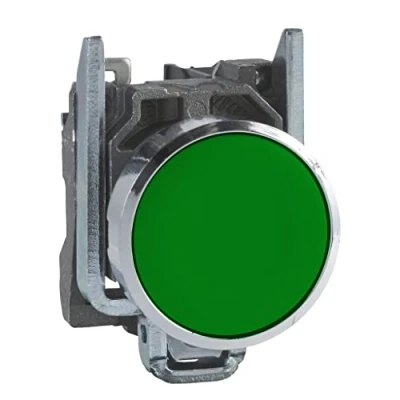 Obrázek Schneider Electric Harmony XB4 XB4BA31 tlačítkový spínač, kov, zpětný chod pružiny, 1NO, držák 22 mm, neoznačený, ovládací profil pod omítku, zelený