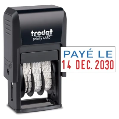Obrázek trodat Datumové razítko Printy Dater 4850L &quot;PAYÉ LE&quot; (FR)