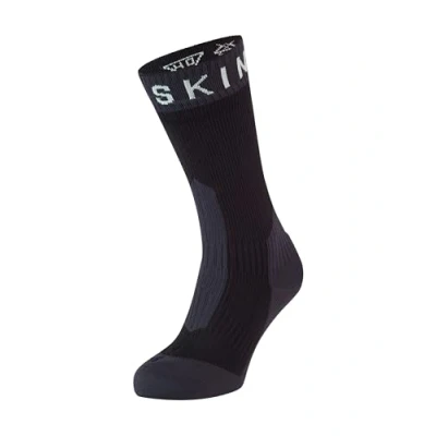 Obrázek Sealskinz Unisex Extrem Kaltes Wasser Wasserdichte Socken Mittellang, Schwarz/Grau/Weiß, L