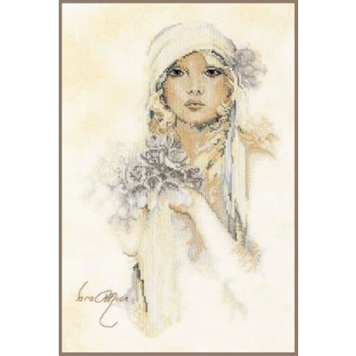 Obrázek Lanarte Zählmusterpackung Sara Moon Leinen Kreuzstichpackung, Baumwolle, Mehrfarbig, 20 x 30 0.3 cm