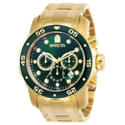 Obrázek Invicta Pro Diver SCUBA ušlechtilá ocel pánský quartzový hodinový strojek 48 mm, zlatá / zelená, Hodinky