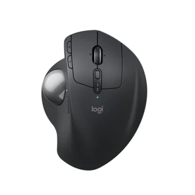 Obrázek Logitech MX Ergo S Advanced kabellose Trackball Maus, über USB C wiederaufladbare ergonomische Maus mit Bluetooth und verschlüsseltem Dongle, 6 programmierbare Tasten, für PC/Mac Graphit
