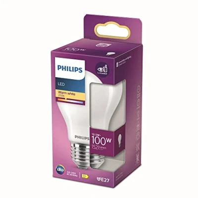 Obrázek Philips LED Classic E27 žárovka, 100 W, tvar kapky matný, teplé bílé, bílé světlo