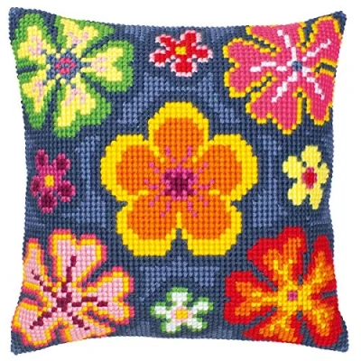 Obrázek Vervaco polštář s křížovým stehem/vyšívací včetně materiálu, len akryl, multi, 40 x cm