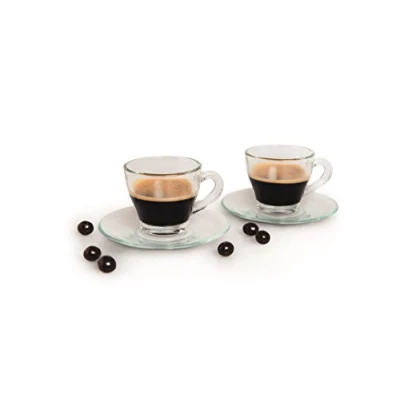 Obrázek Excelsa Brasilien Set Kaffeetassen mit Untertasse, Glas, durchsichtig, 12 teiliges, 6