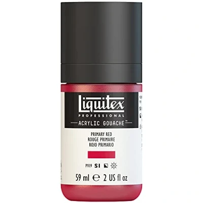 Obrázek Liquitex 2059415 &#039;Liquitex Professional Acrylic kvaš, akrylová barva s kvašovými vlastnostmi, stálobarevná, voděodolná, 59 ml dávkovací láhev primární červená