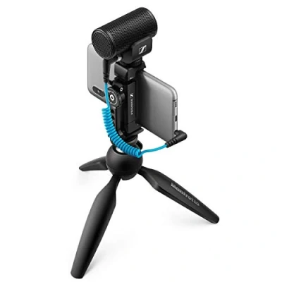 Obrázek Sennheiser MKE 200 + Mobilgeräte Set Kamera Direktmikrofon mit Smartphone Klemme und Manfrotto PIXI Mini Stativ (509256)