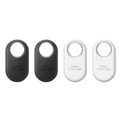 Obrázek Samsung Bluetooth tracker Galaxy SmartTag2, kompas, hledání v blízkosti, s dobou provozu až 500 dní, ochrana proti vodě, černá/bílá (4 kusy)
