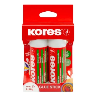 Obrázek Kores Lepidlo, lepidlo se silným držením, bezpečné a nejedovaté pro umění kutily, balení 2 x 40 g