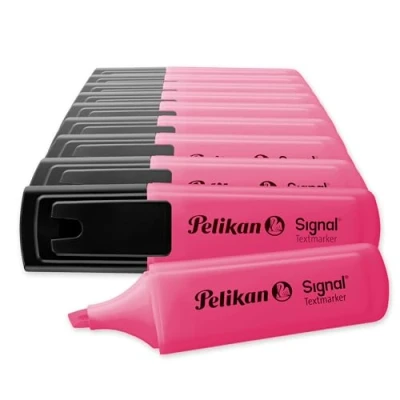 Obrázek Pelikan 803595 Zvýrazňovač Signal světle růžový, 10 kusů ve skládací krabičce