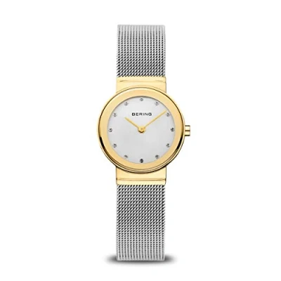 Obrázek BERING Dámské hodinky Quarz Movement Classic Collection s ušlechtilou ocelí a safírovým sklem, stříbrná/zlatá, minimální
