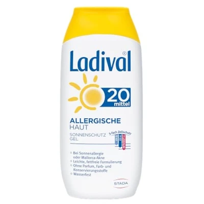 Obrázek Ladival sluneční gel LSF 20 pro alergickou pokožku bez parfemace alergiky barviv a konzervačních látek voděodolný 1 x 200 ml