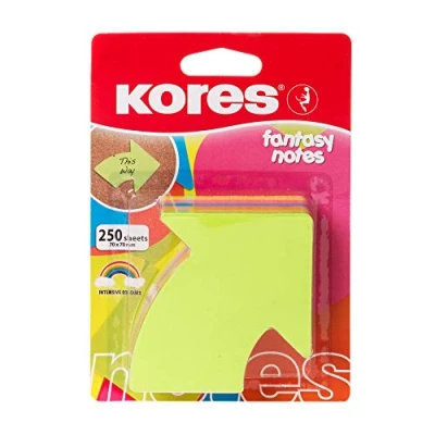 Obrázek Kores Haftnotizen Fantasy: in Pfeilform, Bunter Selbstklebender Memo Notizblock, 70 x 70mm, Packung von 1 250 Blättern 5 sortierten Farben