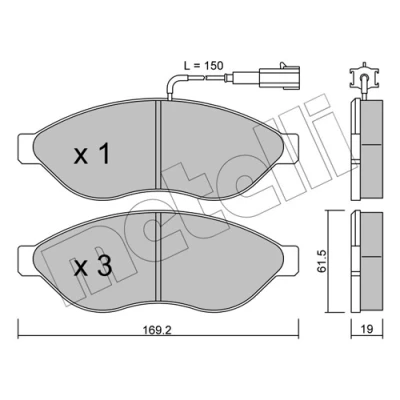 Obrázek Sada brzdových destiček, kotoučová brzda METELLI 22 0708 0