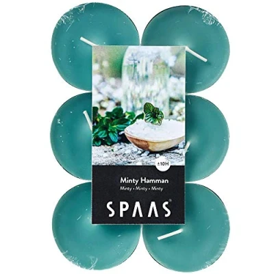 Obrázek Spaas 12 Maxi Teelichter, ± 10 Stunden Minty Hammam, 0392103.191, Smaragdgrün, D 58 mm x H 24