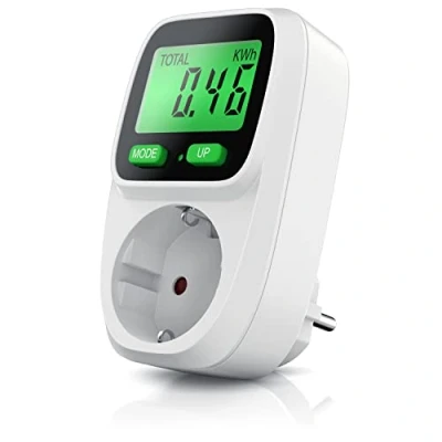 Obrázek CSL elektroměr zásuvka s podsvícením měřič nákladů na energii měření spotřeby v pohotovostním režimu efektivní monitorování integrovaná zvýšená ochrana