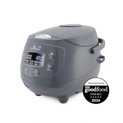 Obrázek Mini rýžovar od Yum Asia Panda s keramickou miskou Ninja a pokročilou fuzzy logikou (3,5 šálku, 0,63 litru), 4 funkce vaření rýže, multicooker, 220240 V (Cobalt Grey)