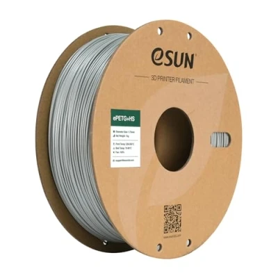 Obrázek eSUN PETG Filament 1,75 mm, PETG+HS vysokorychlostní vlákno pro 3D tiskárnu, přesnost rozměrů +/ 0,03 cívka 1 kg (2,2 LBS) rychlost High Speed jednobarevná stříbrná