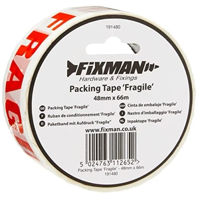Obrázek FIXMAN 191480 Paketband mit Aufdruck „Fragile“ 48 mm x 66 m