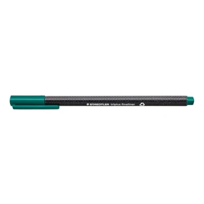 Obrázek STAEDTLER 334 38 Fineliner Triplus Trojhranný dřík v kartonovém pouzdře, kovový hrot, cca 0,3 mm, 10 kusů, mořská zelená