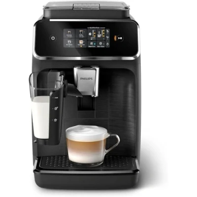 Obrázek Kávovar PHILIPS 2300 Series 4 nápoje, moderní barevný dotykový displej, mléčný systém LatteGo, SilentBrew, 100% keramický mlýnek, filtr AquaClean. Matně černá (EP2330/10)