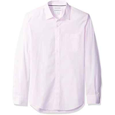 Obrázek Amazon Essentials Herren Langärmeliges Hemd aus Popeline, Schmale Passform, Rosa, L