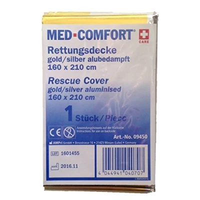 Obrázek Med pro Comfort první pomoci záchranné ubrus zlaté Stříbrná fólie 160 x 210 cm