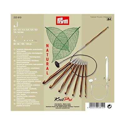 Obrázek Prym Tuniská sada Natural 3,5 8,0 mm háčkovací jehlice, dřevo, vícebarevná, 8