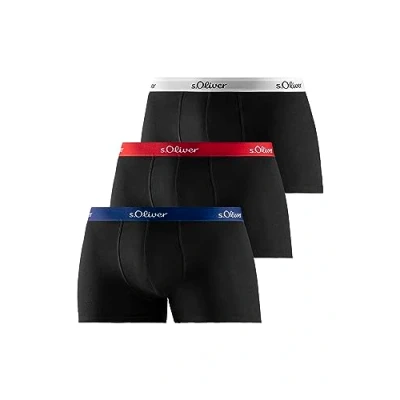 Obrázek s.Oliver Basic 3 PACK Boxerky, Muži, Velikost: Large, Schwarz kontrast