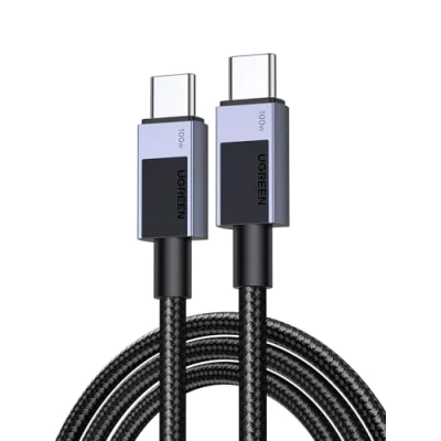 Obrázek UGREEN 100W USB C kabel PD 3.0 nabíjecí na rychlonabíjecí 5A/20 V kompatibilní s iPhone 16/15, M3 MacBook Pro/Air, iPad Air/Pro 2024, Galaxy S24 Ultra A55 Pixel 9 Steam Deck
