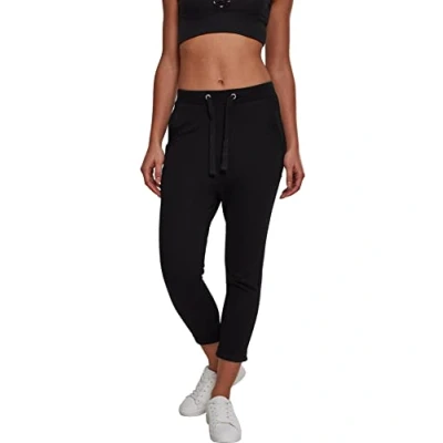 Obrázek Urban Classics Ladies OPEN EDGE Terry TURN UP Pants Teplákové kalhoty, Ženy, Velikost: 5XL, Black