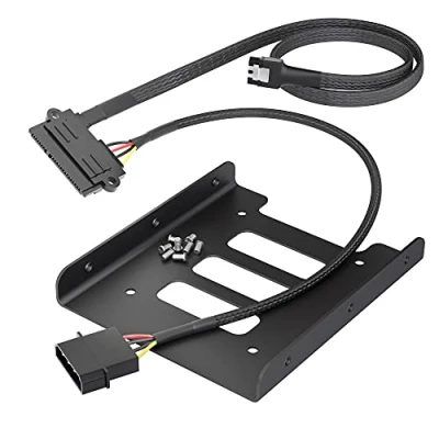 Obrázek KabelDirekt SSD/HDD montážní rámeček (22 Pin SATA na 4pinový Molex napájecí kabel 30 cm a 7pinový 3 datový 6 Gbit/s 60 8x šrouby (křížová drážka))