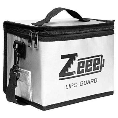 Obrázek Zeee Lipo Safe Bag ohnivzdorná taška s ochranou proti výbuchu Velkokapacitní akumulátor Úložný box Ochranná na trezor pro nabíjení a skladování, bílá, 21,5 x 16,5 14,5 cm