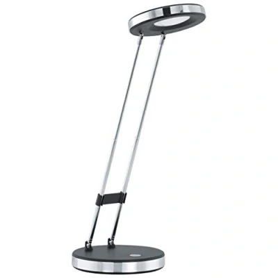 Obrázek EGLO LED stolní lampa Gexo, s 1 žárovkou, klasická, na psací stůl z vysoce kvalitního plastu a oceli, kancelářská v černé, chrom