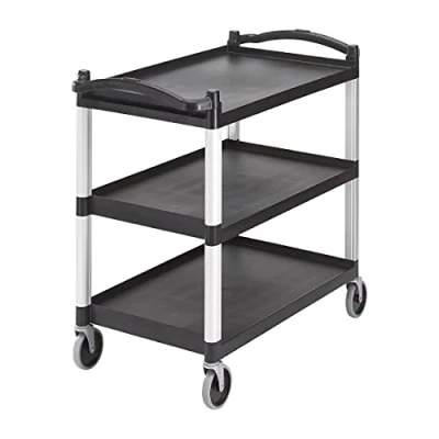 Obrázek Cambro Mehrzweckwagen mit drei Ablagen BC340KD110, Schwarz, Material: Polypropylen und Aluminium, Größe: 950 (H) x 1015 (B) 540 (T) mm, CT400