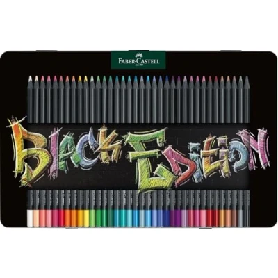 Obrázek FABER CASTELL 116437 pastelky Blackwood, Black Edition, 36 ks kovové pouzdro